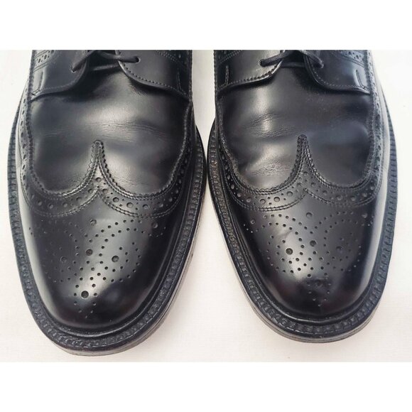 Vintage Florsheim Mens Wingtip Oxford Dress Shoes Black Leather 4 Nail. 11.5 B - Picture 6 of 12